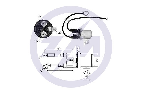 Solenoid, electromotor ZM3428 ERA