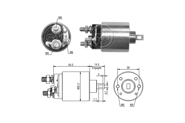 Solenoid, electromotor ZM3484 ERA