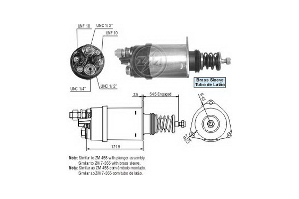 Solenoid, electromotor ZM355 ERA
