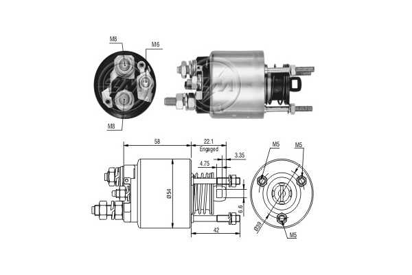 Solenoid, electromotor ZM3595 ERA