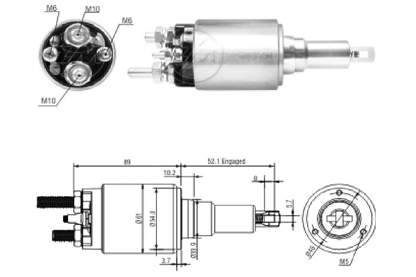 Solenoid, electromotor ZM3639 ERA