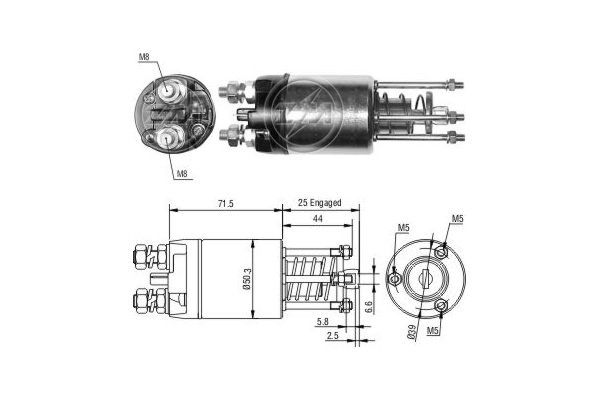 Solenoid, electromotor ZM3651 ERA