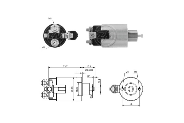Solenoid, electromotor ZM3695 ERA