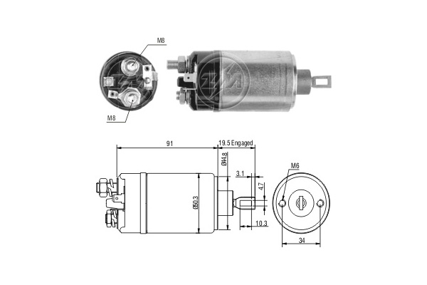 Solenoid, electromotor ZM3722 ERA