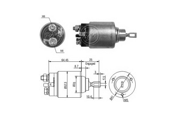 Solenoid, electromotor ZM373 ERA