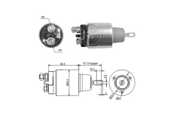 Solenoid, electromotor ZM3773 ERA