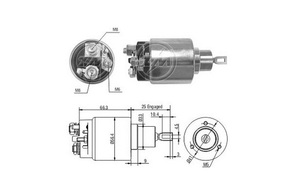 Solenoid, electromotor ZM3775 ERA