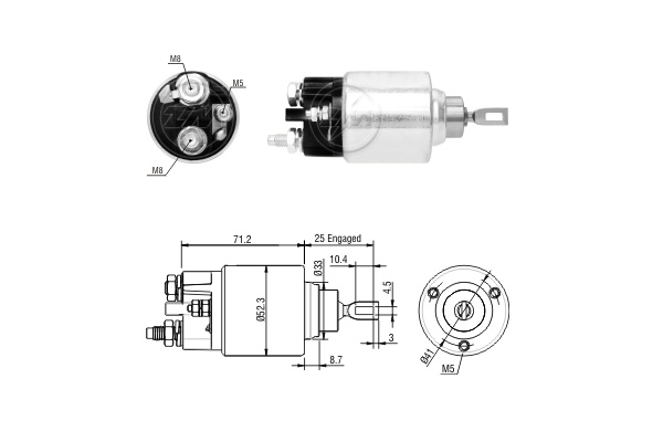 Solenoid, electromotor ZM377 ERA