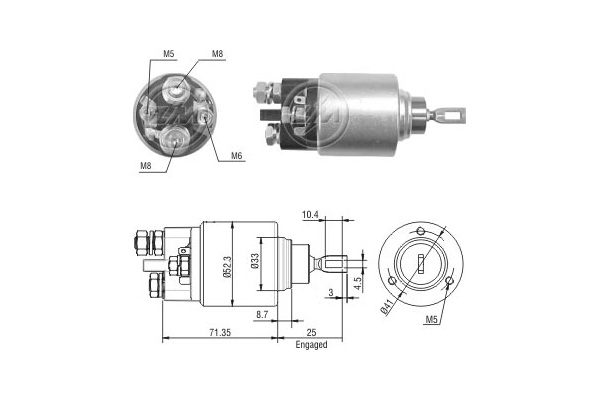 Solenoid, electromotor ZM378 ERA