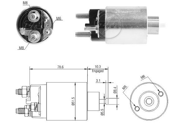 Solenoid, electromotor ZM3795 ERA