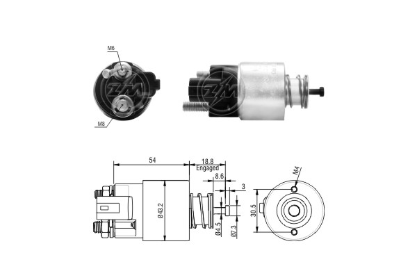 Solenoid, electromotor ZM391 ERA