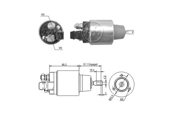 Solenoid, electromotor ZM3972 ERA