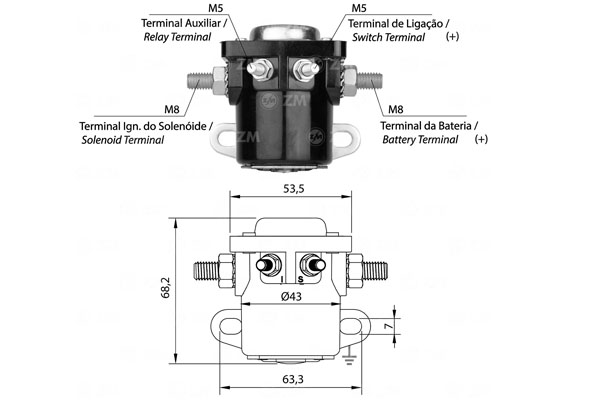 Solenoid, electromotor ZM401 ERA