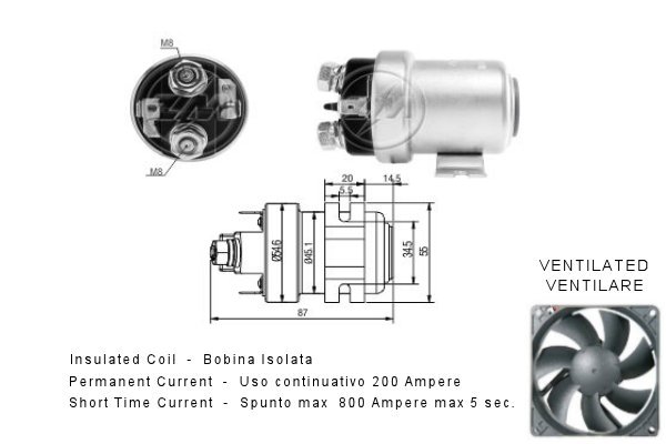 Solenoid, electromotor ZM405 ERA