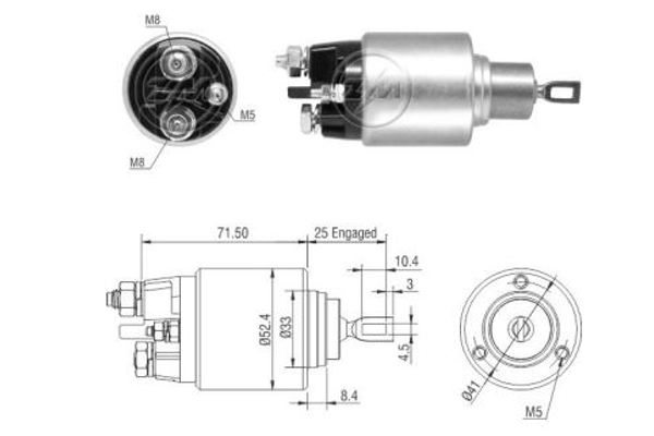 Solenoid, electromotor ZM4382 ERA