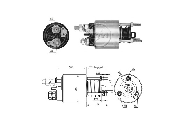 Solenoid, electromotor ZM4595 ERA