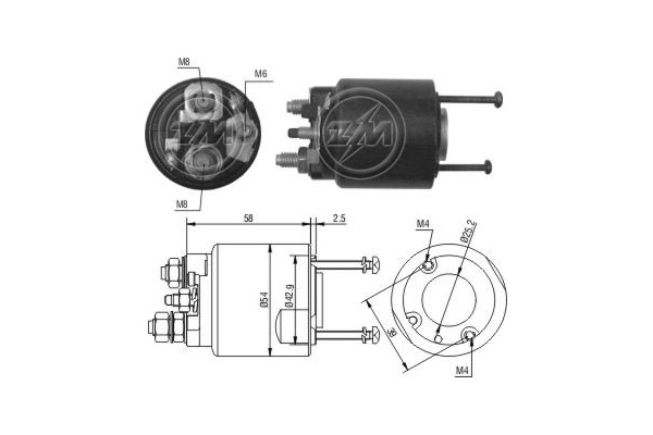 Solenoid, electromotor ZM495 ERA