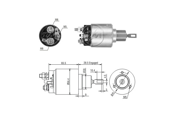 Solenoid, electromotor ZM4973 ERA