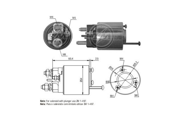 Solenoid, electromotor ZM497 ERA