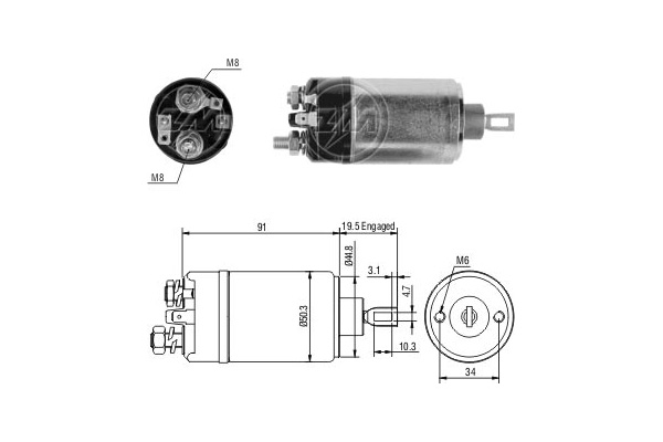 Solenoid, electromotor ZM522 ERA