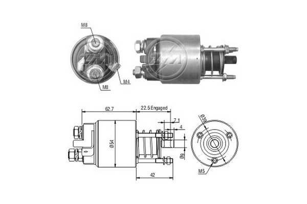 Solenoid, electromotor ZM5395 ERA