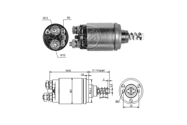 Solenoid, electromotor ZM542 ERA