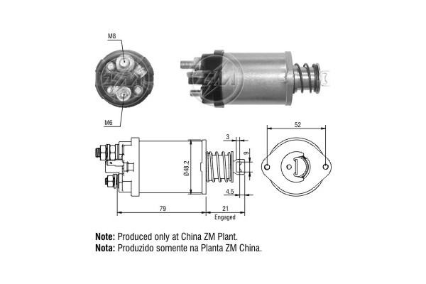 Solenoid, electromotor ZM5619 ERA