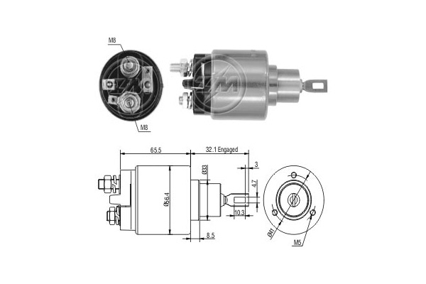 Solenoid, electromotor ZM573C ERA