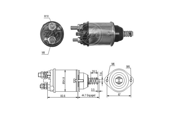 Solenoid, electromotor ZM616 ERA