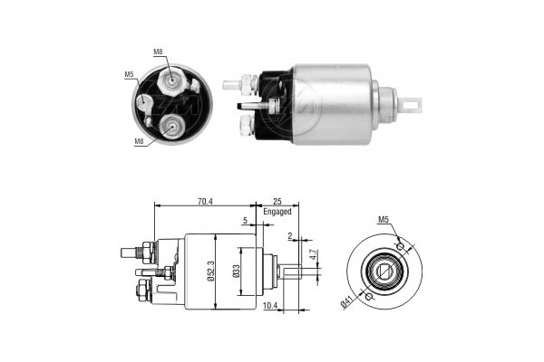 Solenoid, electromotor ZM6271 ERA