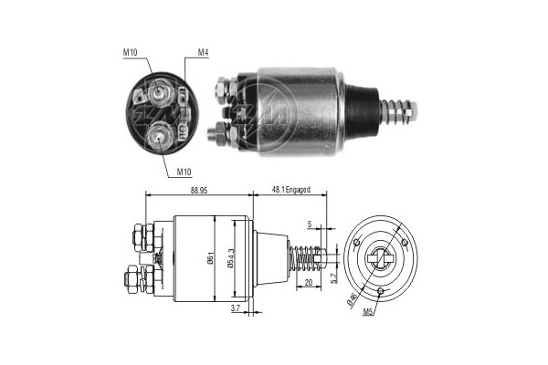 Solenoid, electromotor ZM648 ERA