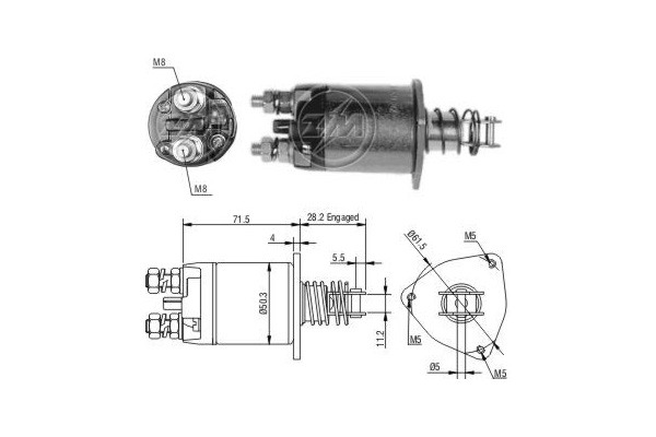 Solenoid, electromotor ZM652 ERA