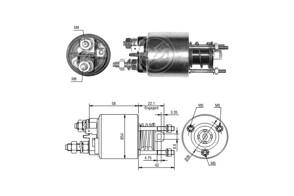 Solenoid, electromotor ZM6595 ERA