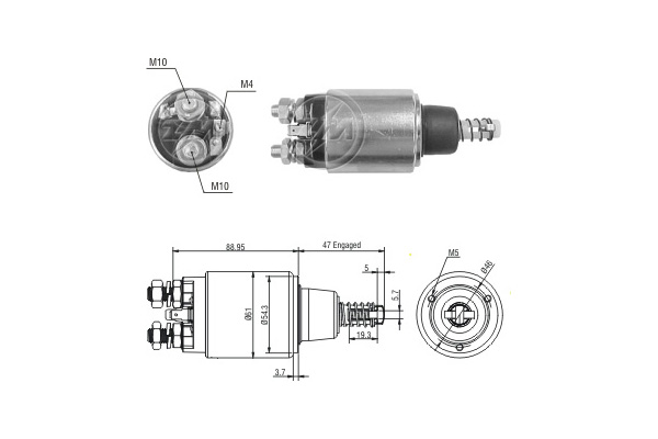 Solenoid, electromotor ZM6640 ERA