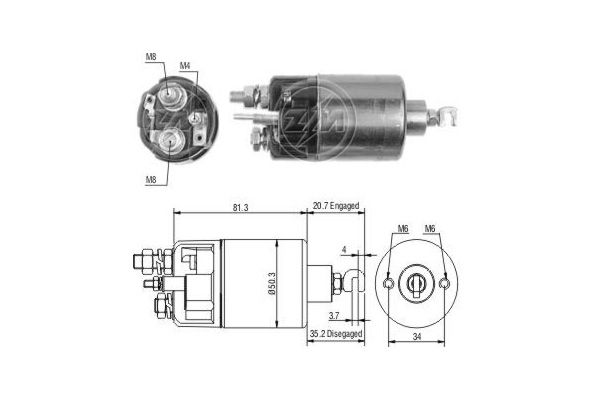 Solenoid, electromotor ZM664 ERA