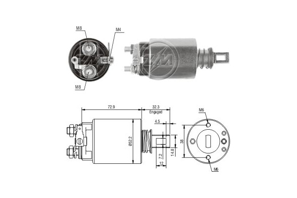 Solenoid, electromotor ZM687 ERA