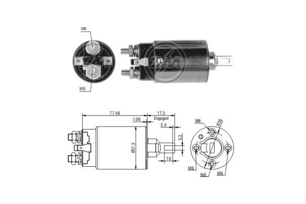 Solenoid, electromotor ZM692 ERA