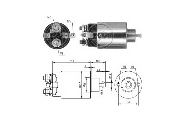 Solenoid, electromotor ZM695 ERA