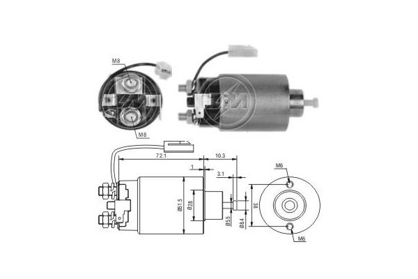 Solenoid, electromotor ZM696 ERA