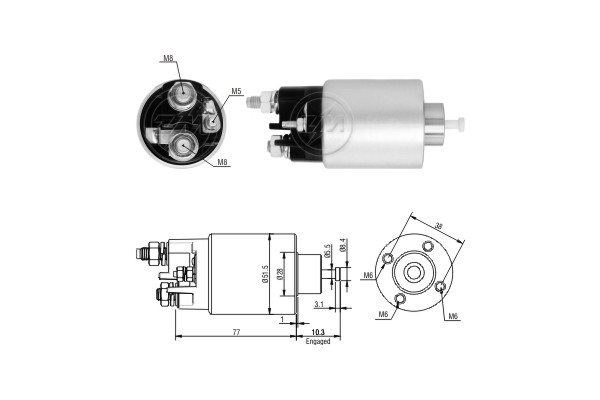 Solenoid, electromotor ZM6993 ERA