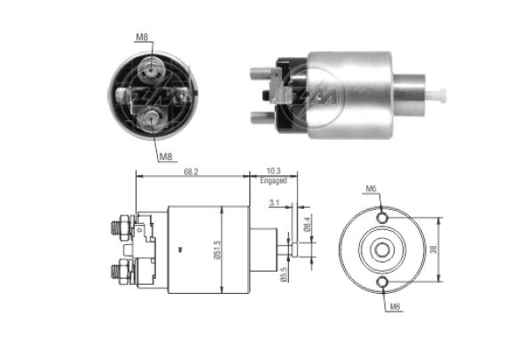 Solenoid, electromotor ZM6995 ERA