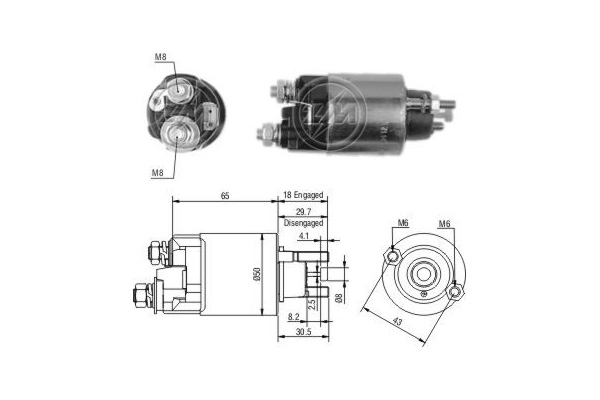 Solenoid, electromotor ZM708 ERA