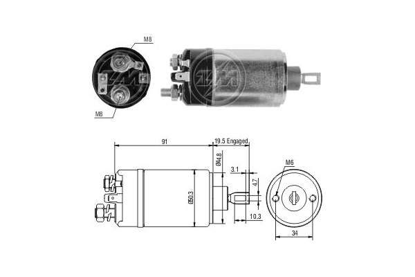 Solenoid, electromotor ZM722 ERA