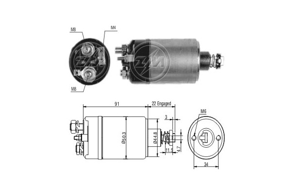 Solenoid, electromotor ZM727 ERA