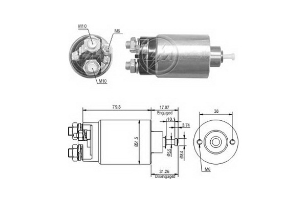 Solenoid, electromotor ZM766 ERA