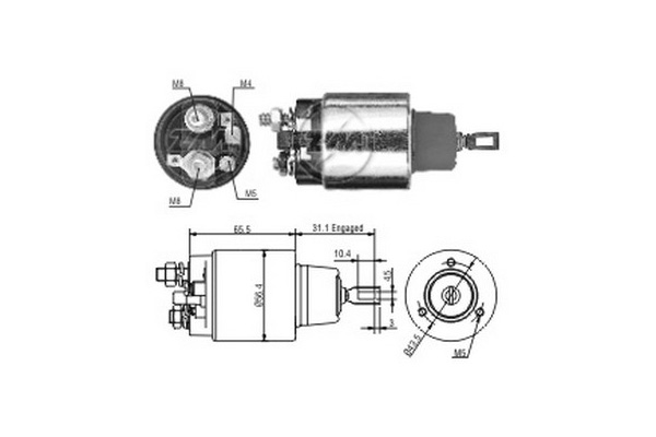 Solenoid, electromotor ZM772 ERA