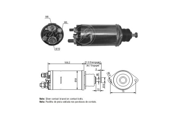 Solenoid, electromotor ZM810 ERA