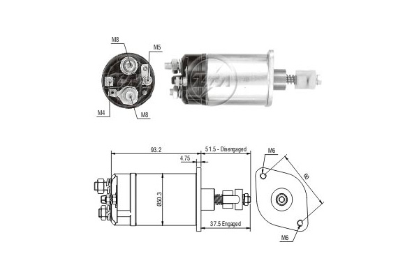 Solenoid, electromotor ZM821 ERA
