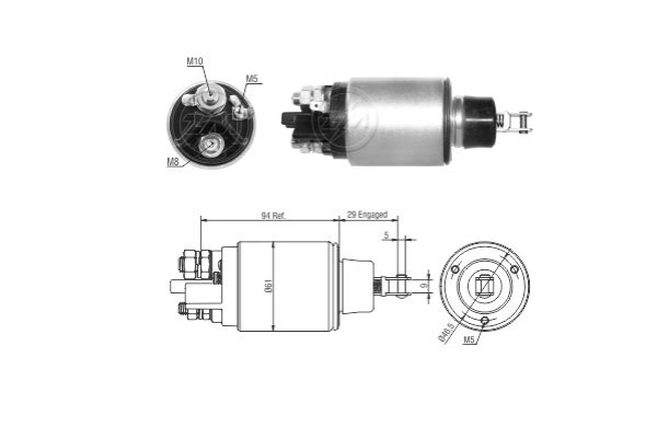Solenoid, electromotor ZM825 ERA