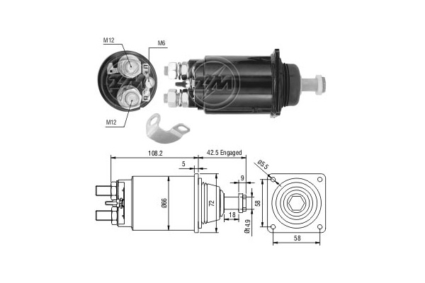 Solenoid, electromotor ZM833 ERA